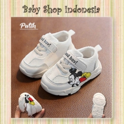 S977 Sepatu Anak Branded Kets Mickey White  large